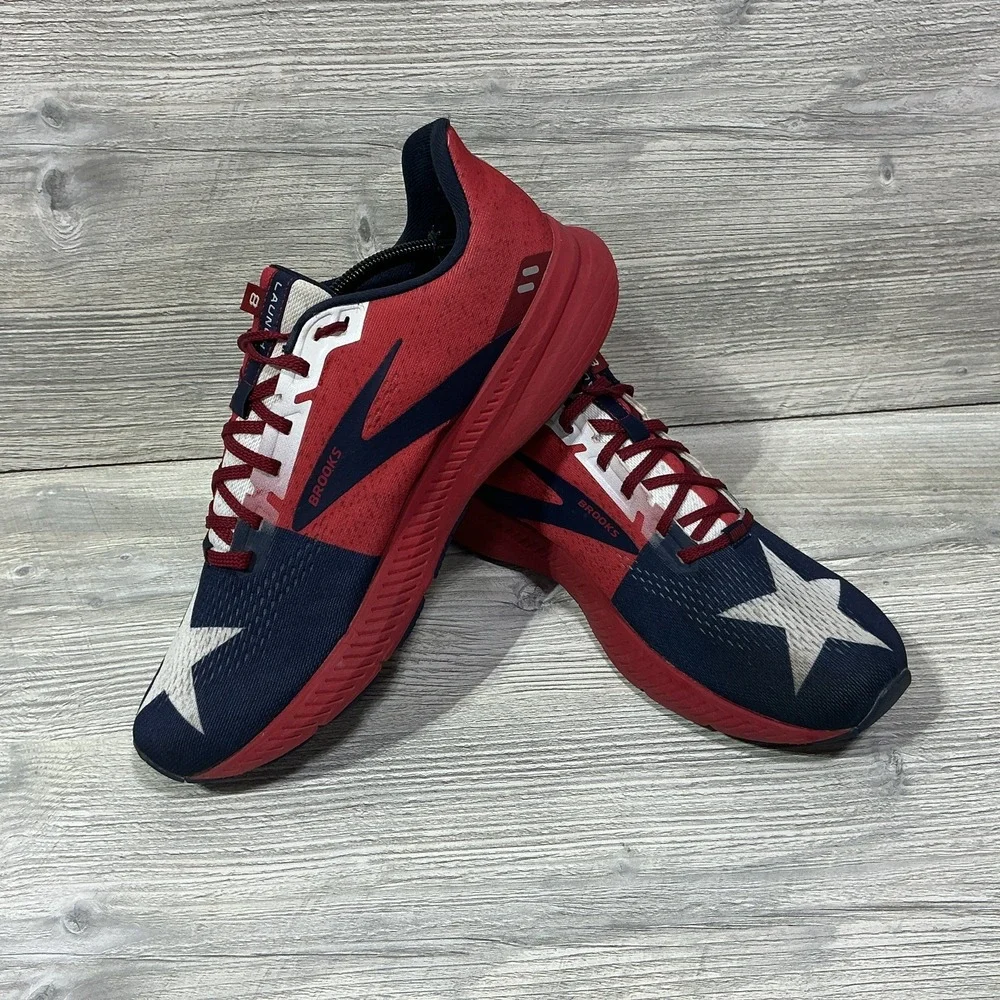 Brooks Launch 8 Men's Size 11.5 D Run Texas Flag Running Shoes 1103581D621